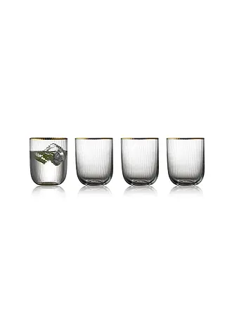LYNGBY GLAS | Set di tumbler da 4 pezzi con bordo dorato PALERMO 35cl | 